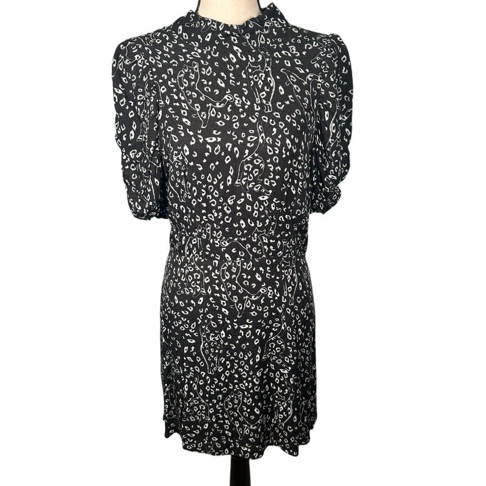 Ted Baker London Black Abstract Cat Mini Dress
